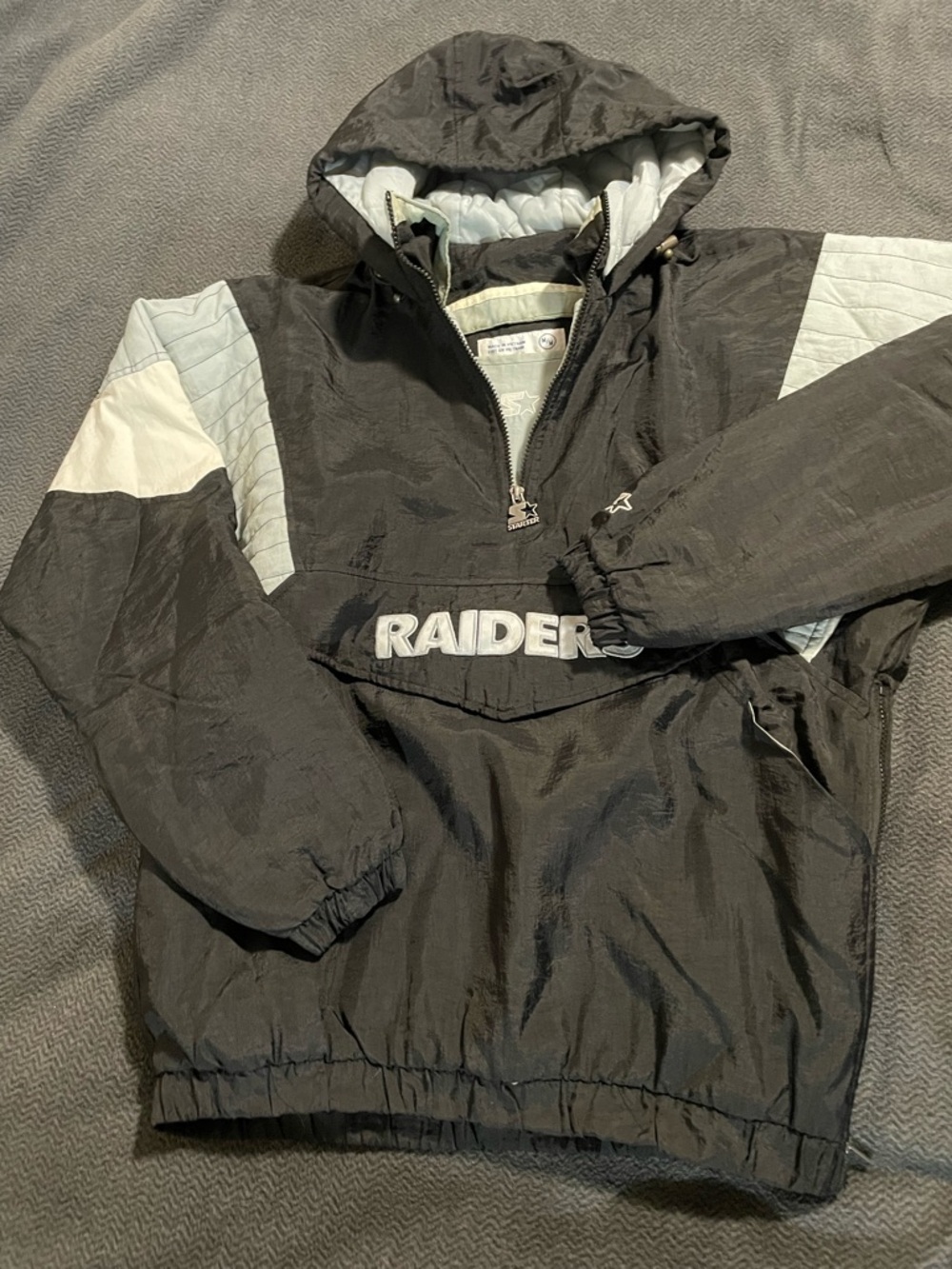 Vintage 90s Starter Raiders Pullover Jacket (Hooded)